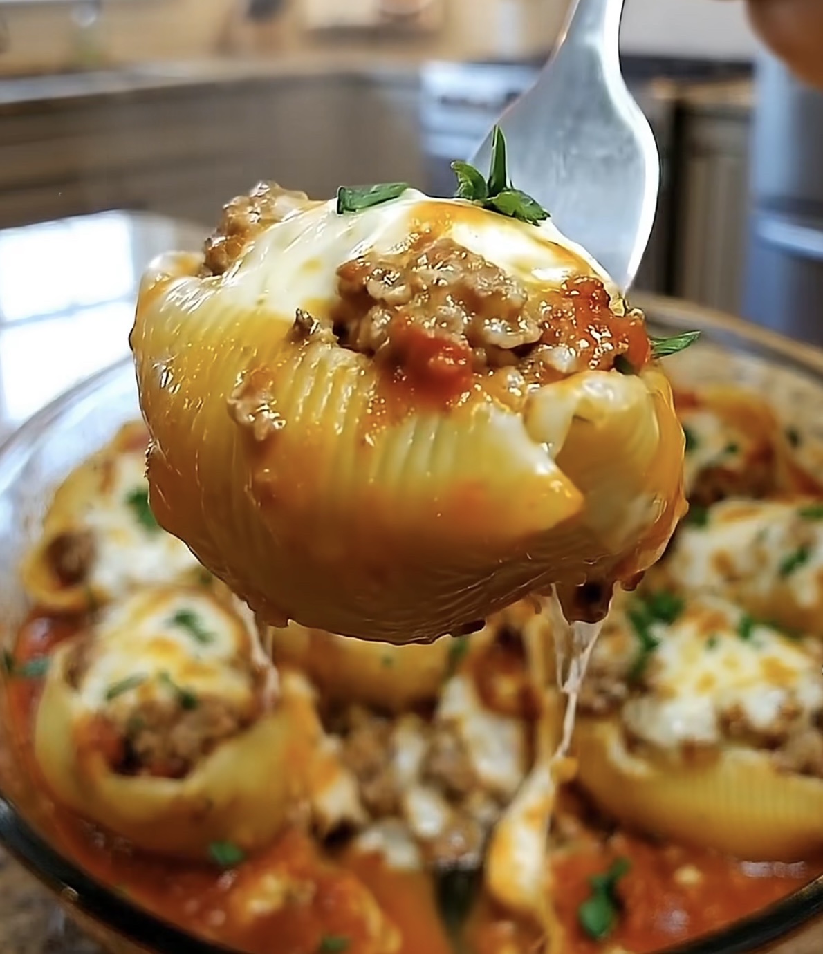 Stuffed Pasta Shells with Ground Beef