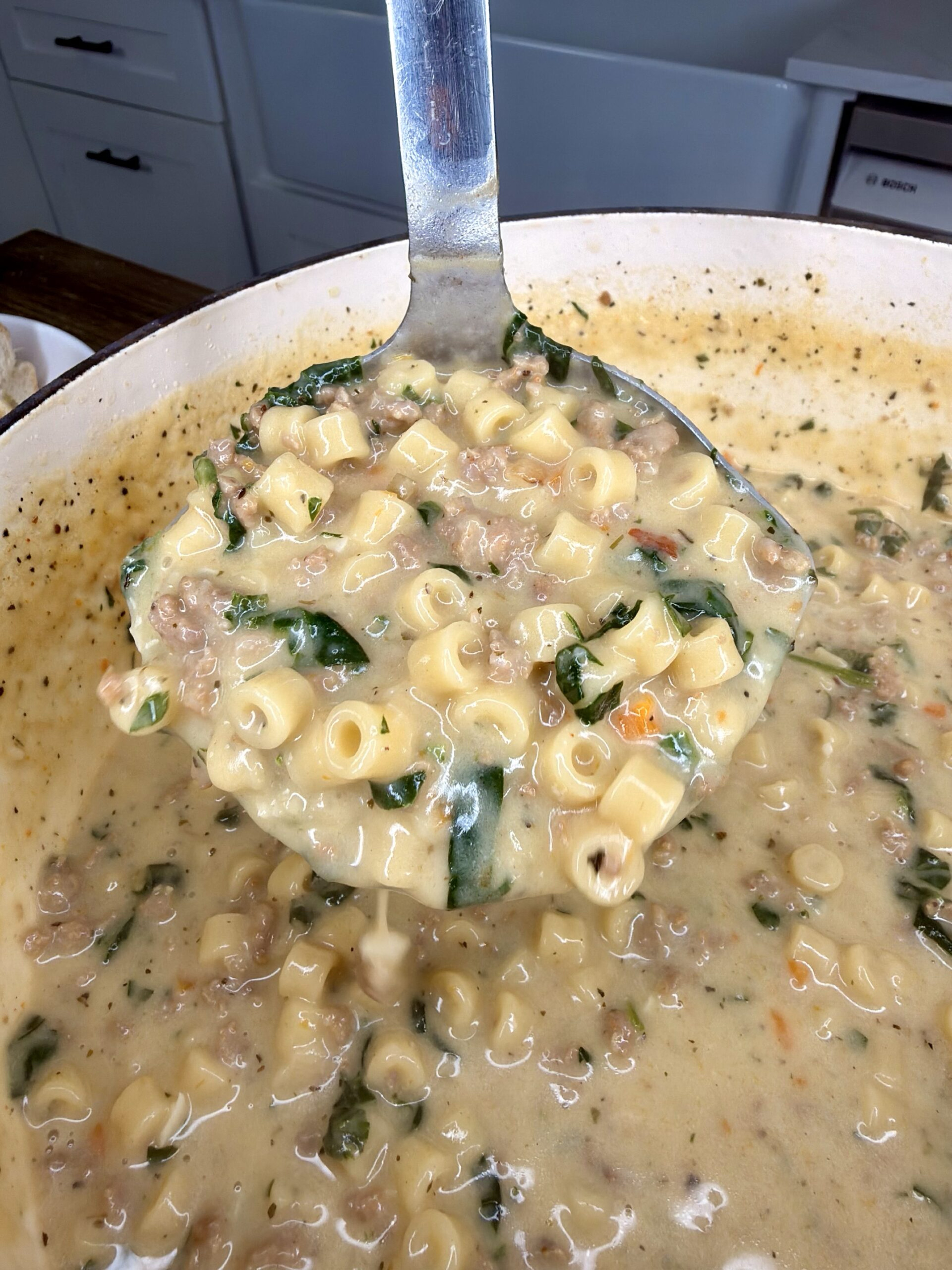 Creamy Italian Sausage Ditalini Soup (White & Silky)